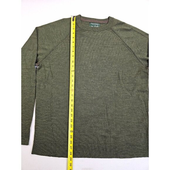 Woolrich Size XL Mens Green Wool Long Sleeve Logo Tag Pullover Crew Neck Sweater - Picture 9 of 10